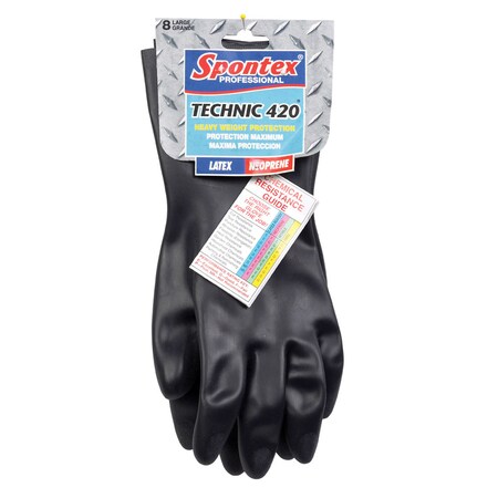 Spontex Spontex Technic 420 Latex/Neoprene Cleaning Gloves L Black 1 pk 33546